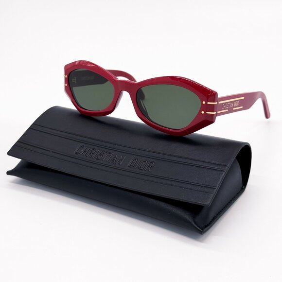 NEW DIORSIGNATURE B1U 35C0 RED GEOMETRIC WOMEN SUNGLASSES DIOR SIGNATURE - Picture 2 of 11